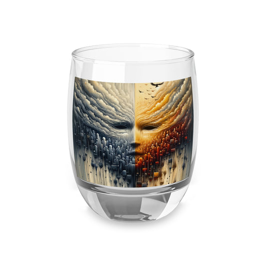 Subdued Revolutionary Currents Whiskey Glass - ATUH.ART