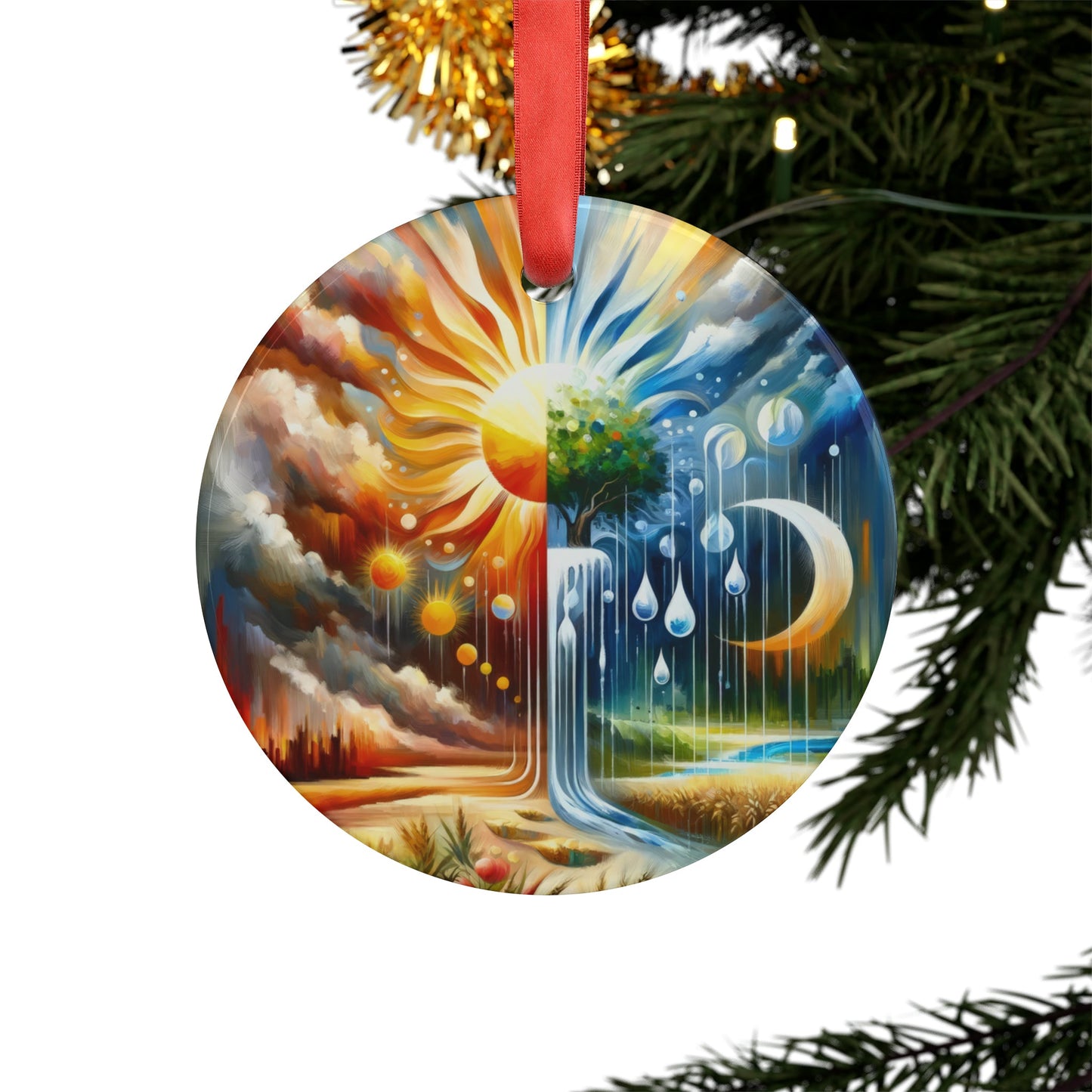 Sunshine Harvest Journey Acrylic Ornament with Ribbon - ATUH.ART