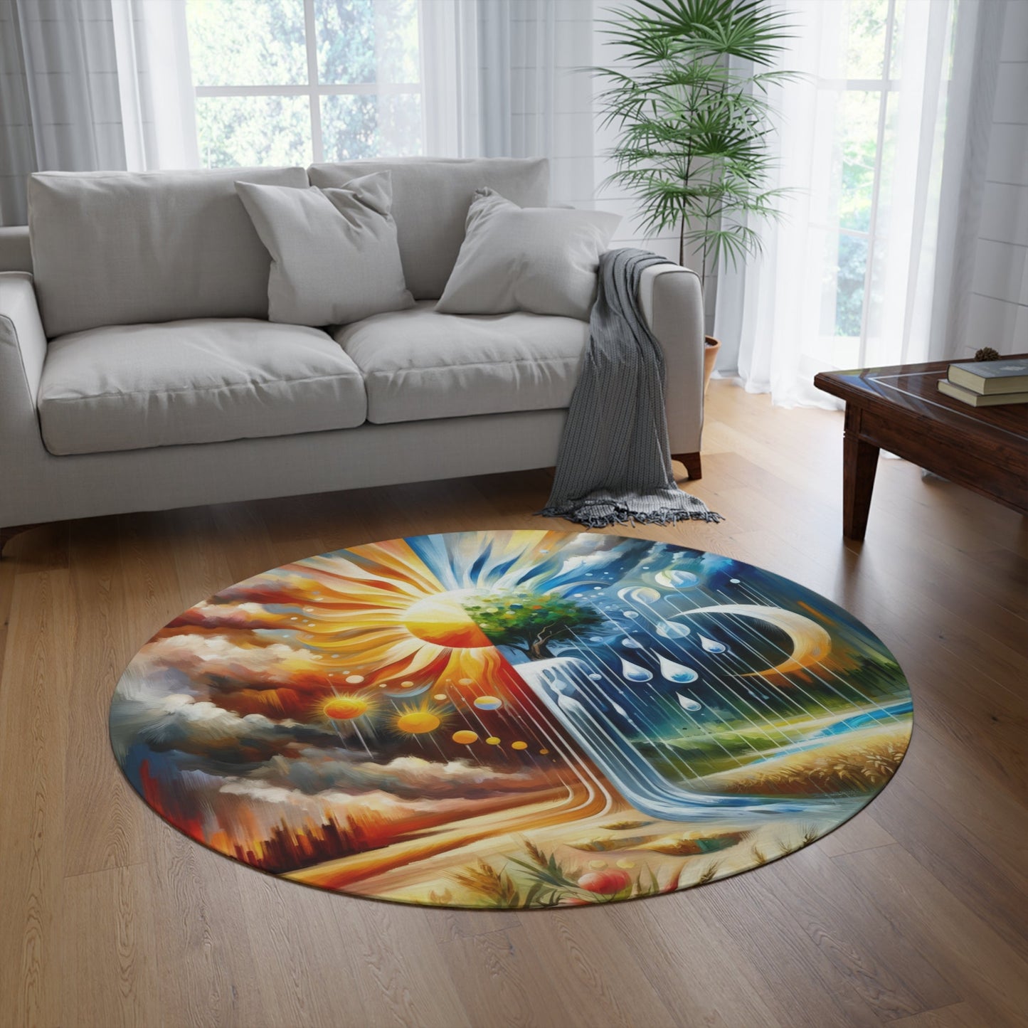 Sunshine Harvest Journey Round Rug - ATUH.ART