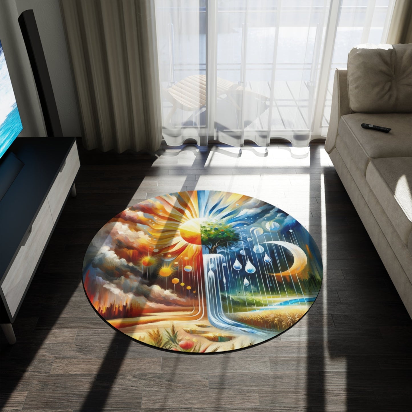 Sunshine Harvest Journey Round Rug - ATUH.ART