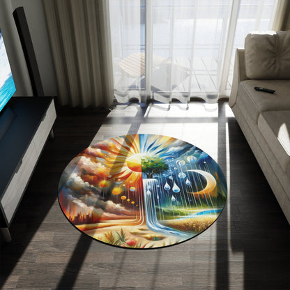 Sunshine Harvest Journey Round Rug - ATUH.ART