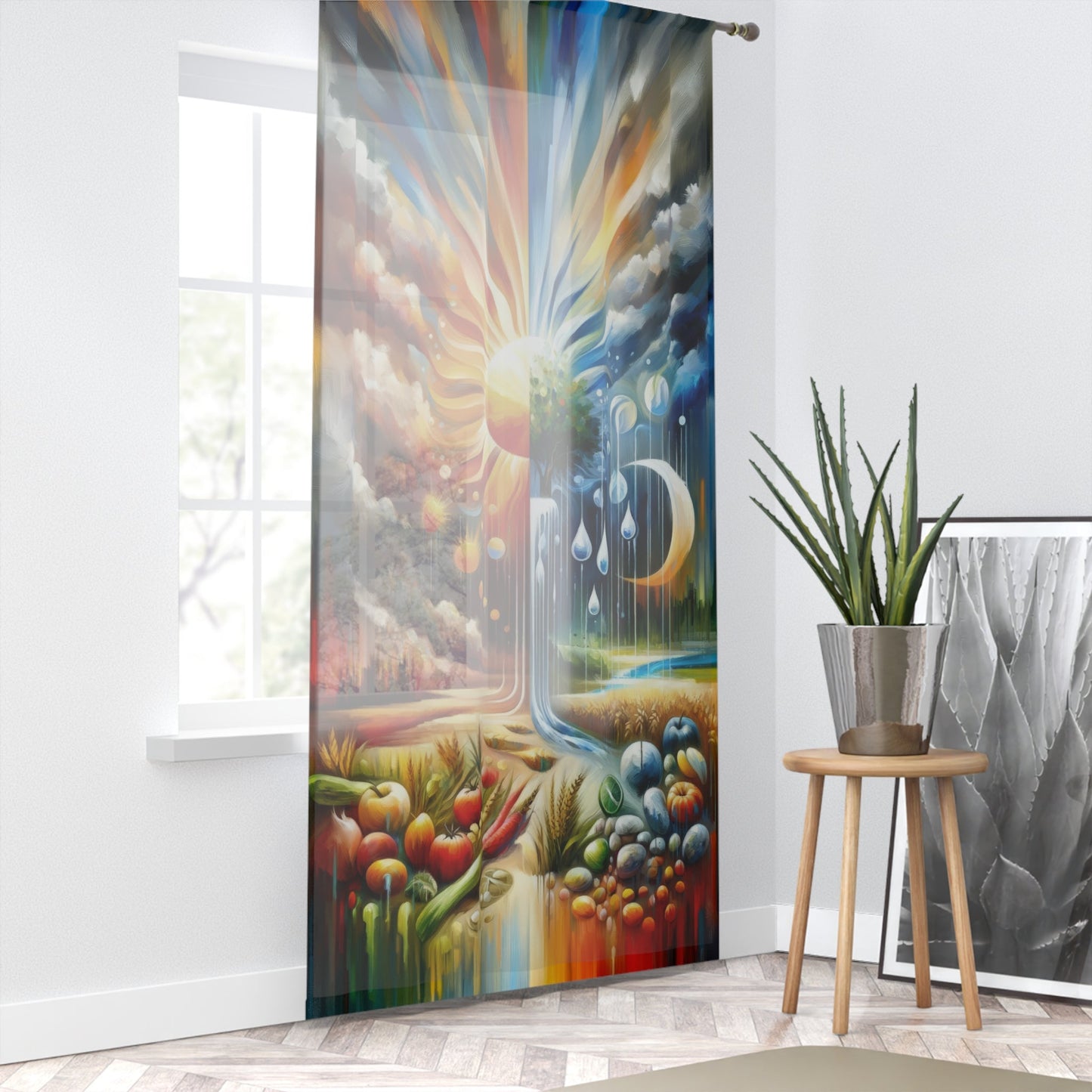 Sunshine Harvest Journey Window Curtain - ATUH.ART