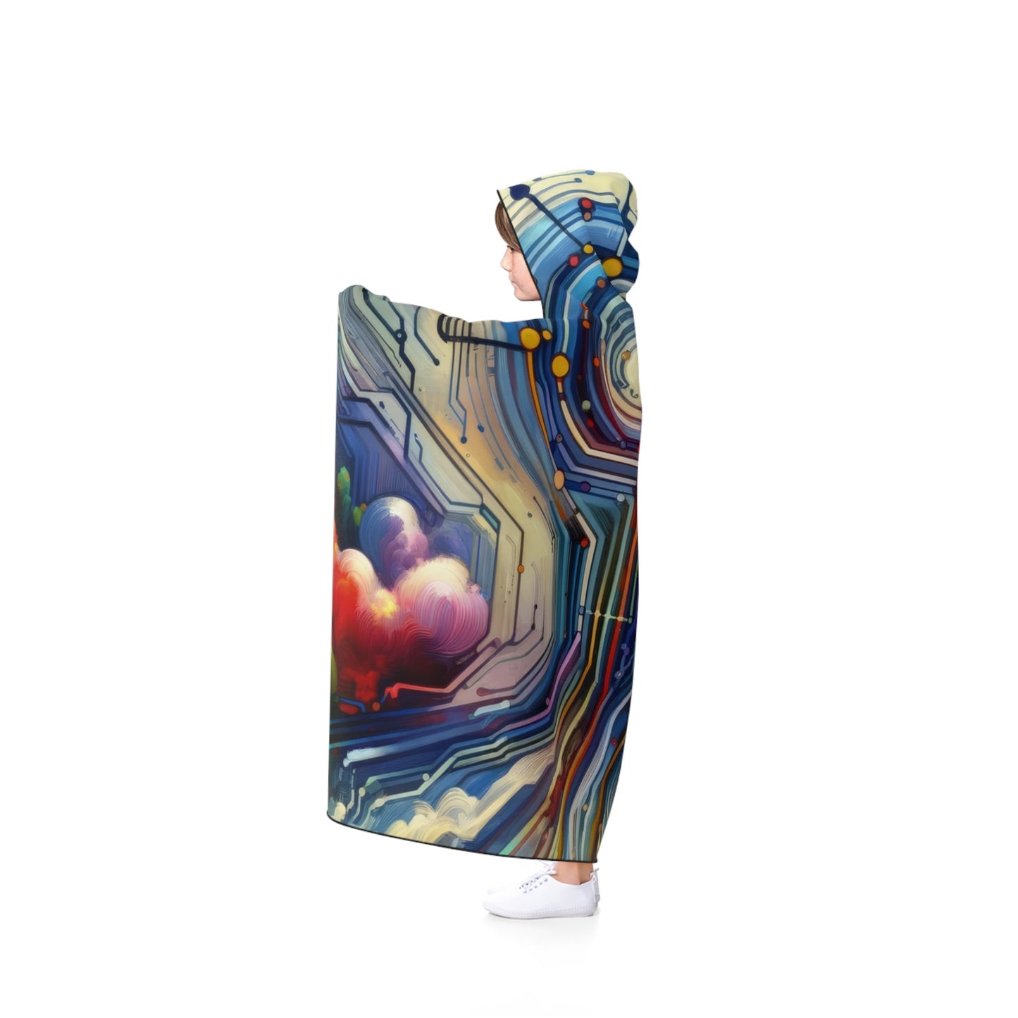 Supportive Digital Empathy Hooded Blanket - ATUH.ART