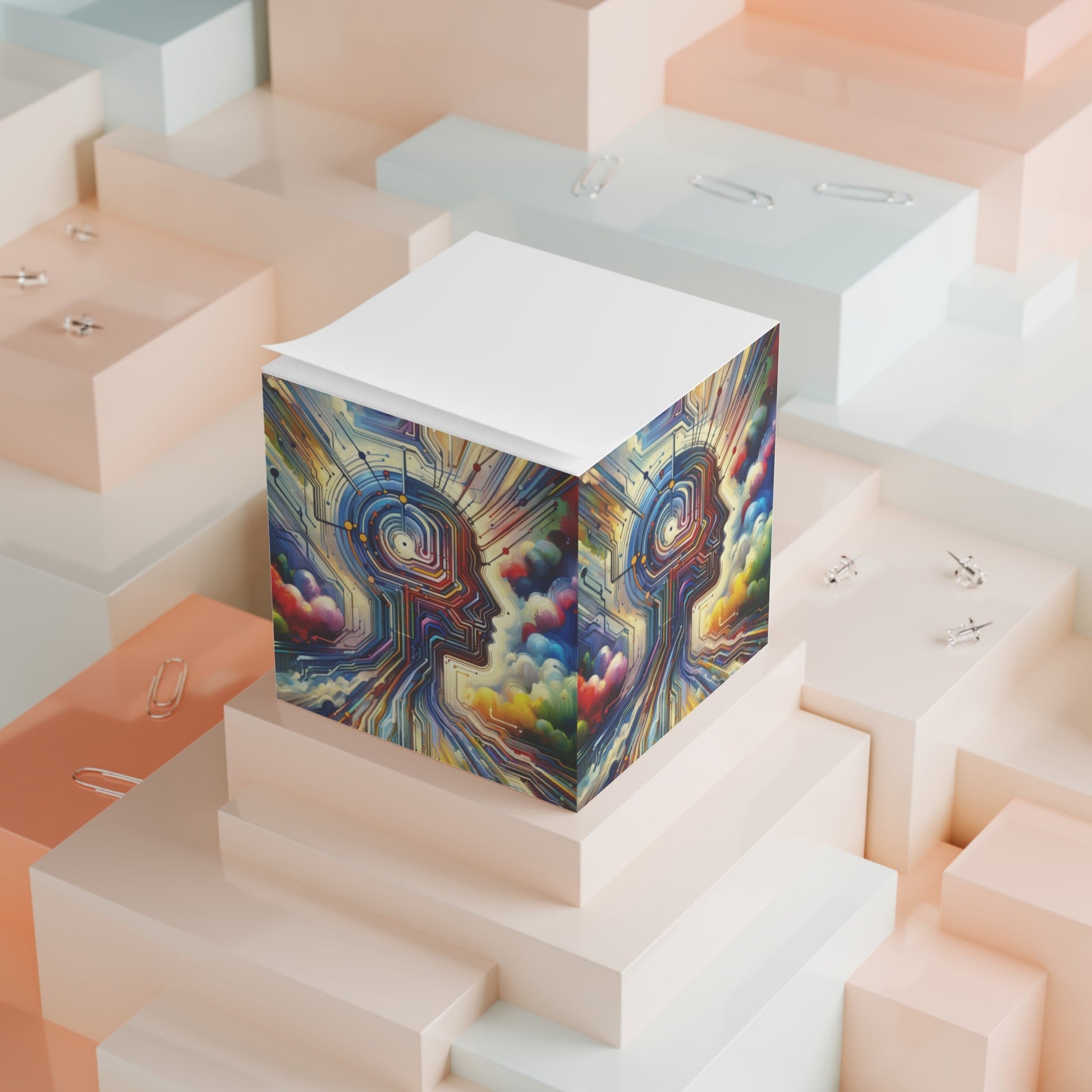 Supportive Digital Empathy Note Cube - ATUH.ART
