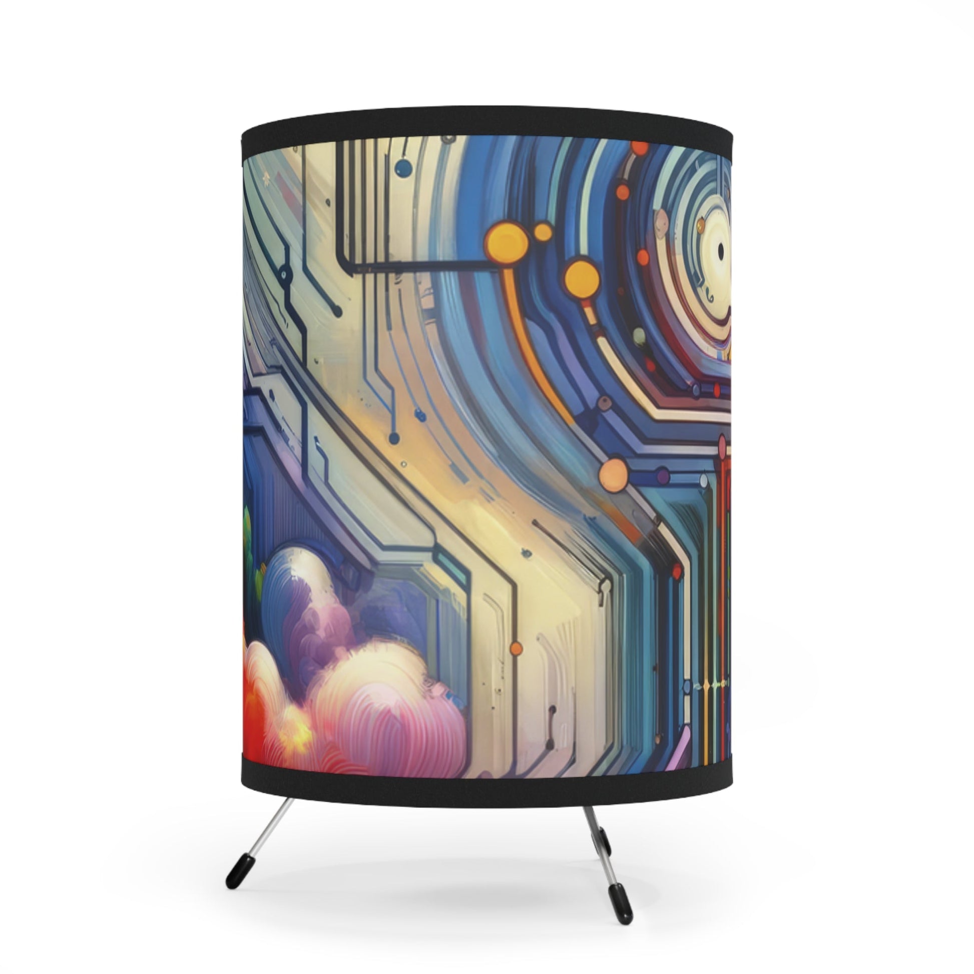 Supportive Digital Empathy Tripod Lamp with High-Res Printed Shade, US\CA plug - ATUH.ART