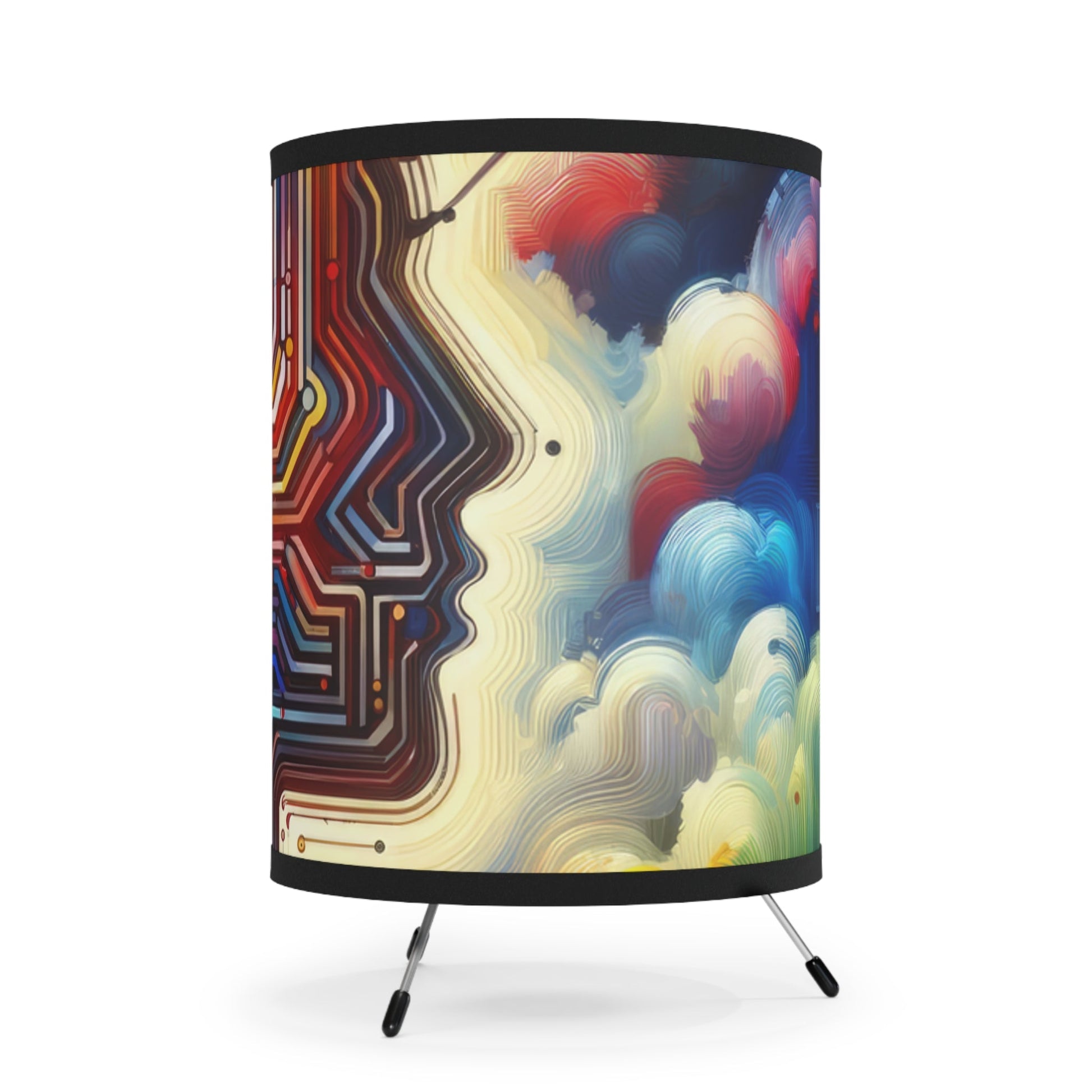 Supportive Digital Empathy Tripod Lamp with High-Res Printed Shade, US\CA plug - ATUH.ART