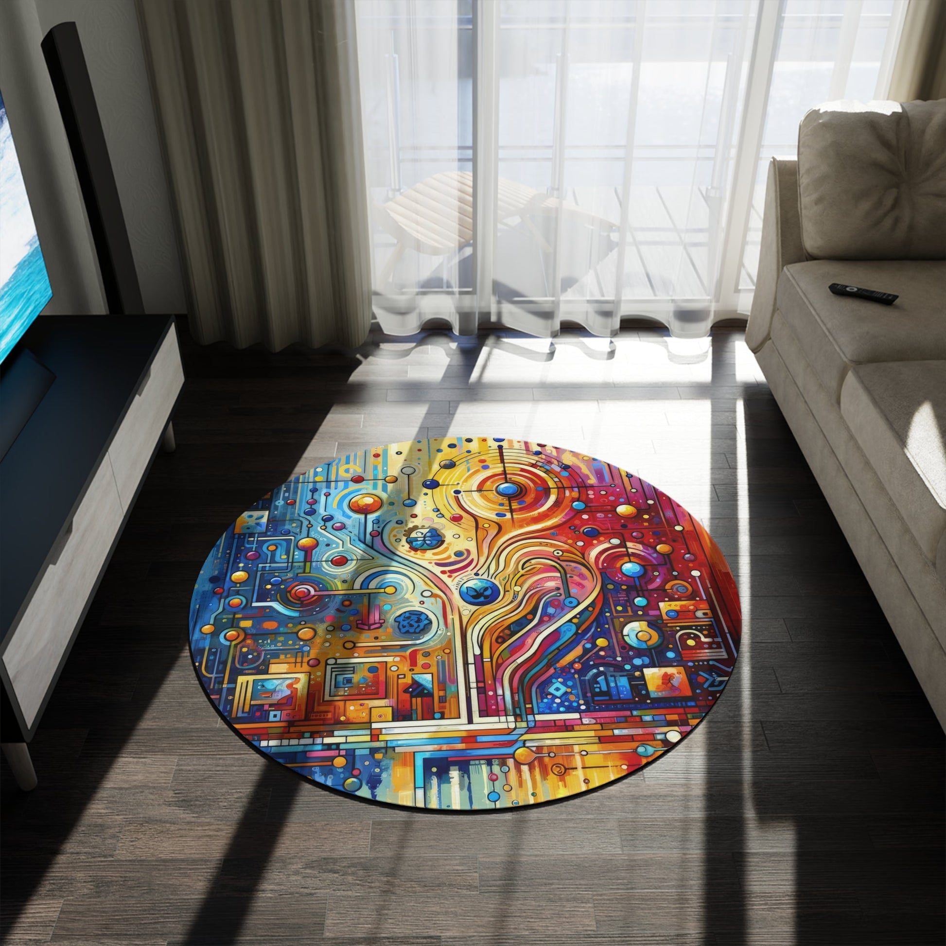 Supportive Divided Empathy Round Rug - ATUH.ART