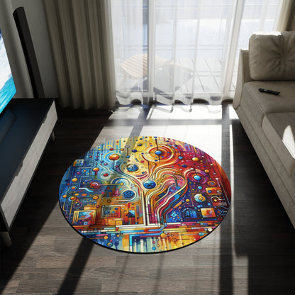 Supportive Divided Empathy Round Rug - ATUH.ART