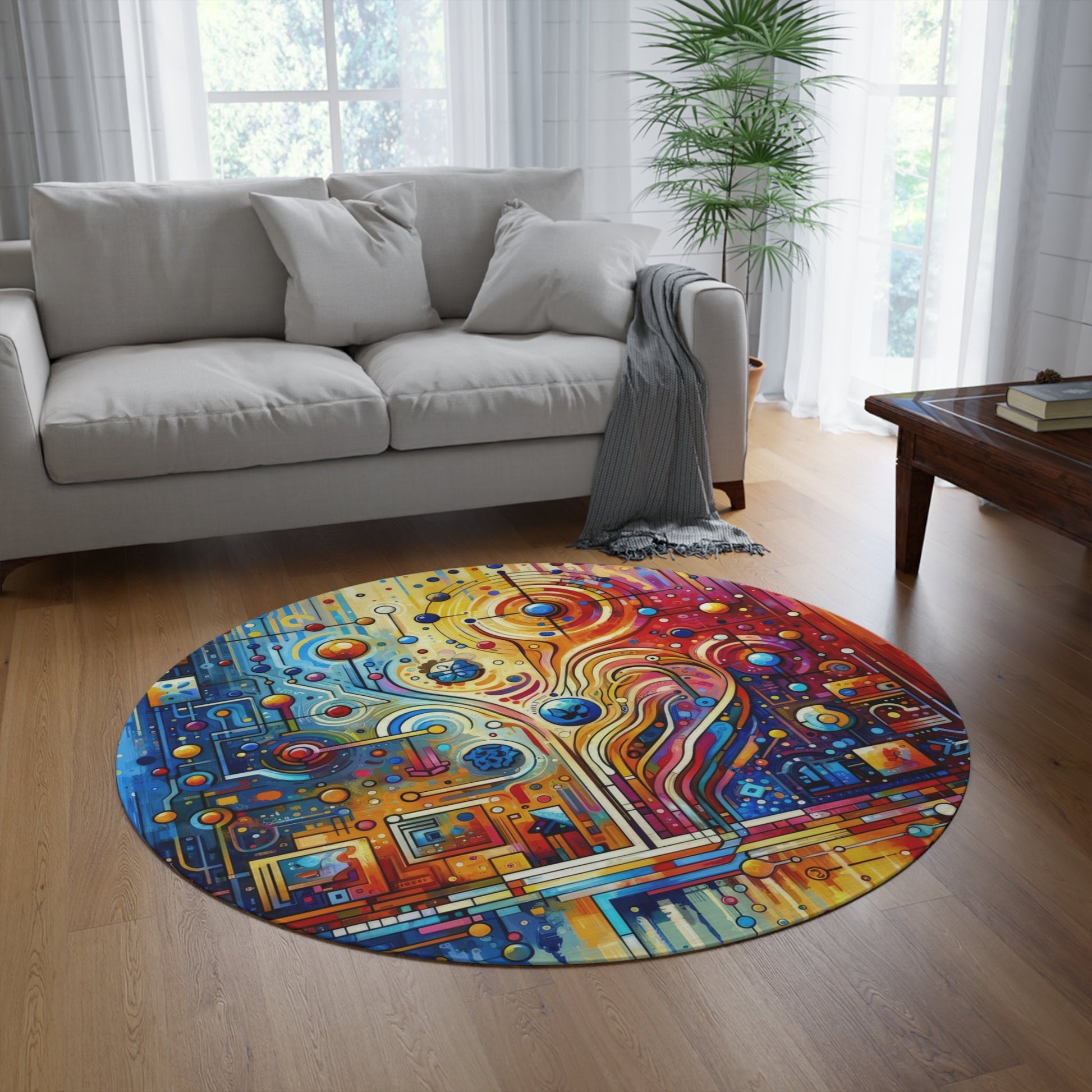 Supportive Divided Empathy Round Rug - ATUH.ART
