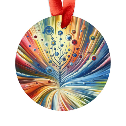 Sustainable Ripple Abstract Acrylic Ornament with Ribbon - ATUH.ART