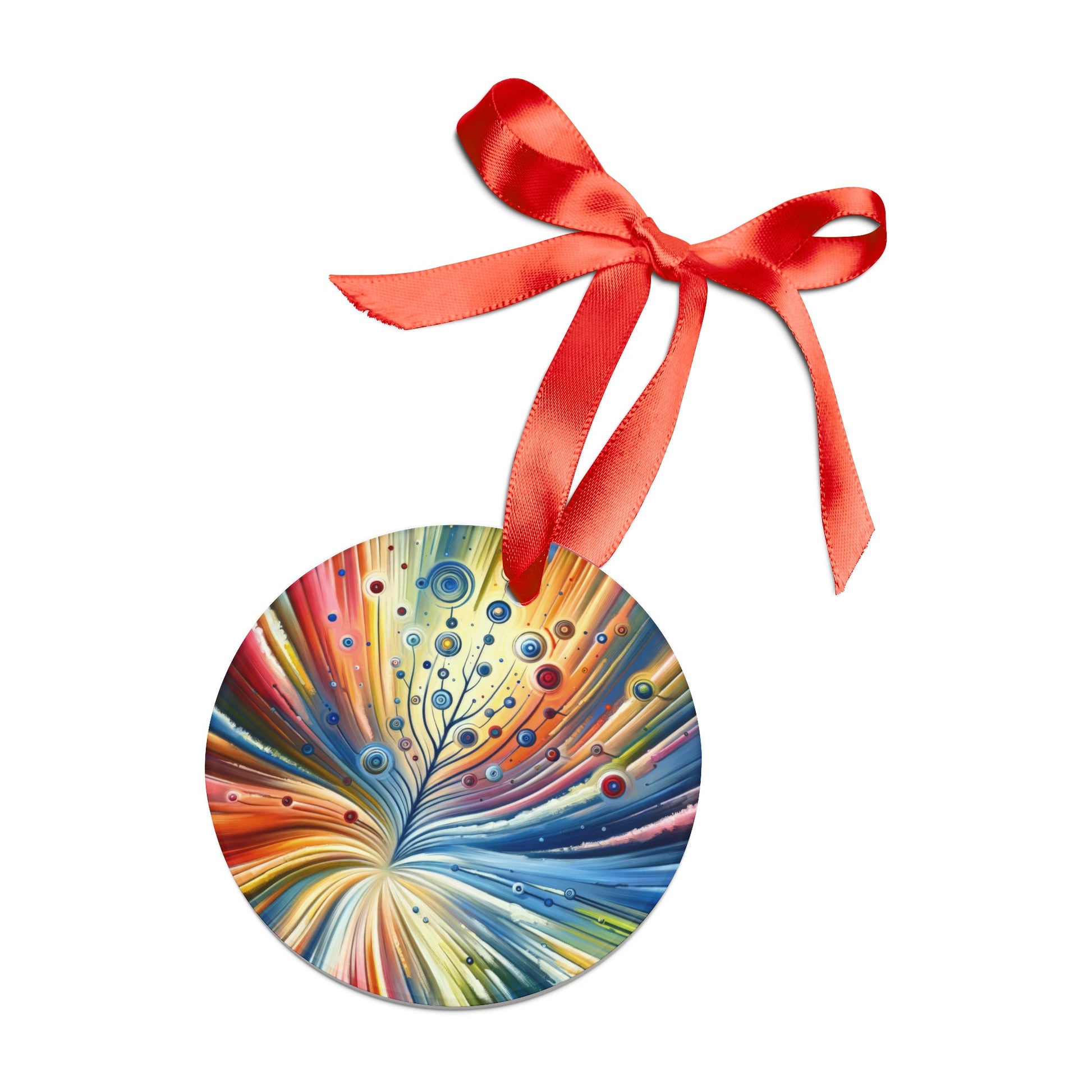 Sustainable Ripple Abstract Acrylic Ornament with Ribbon - ATUH.ART
