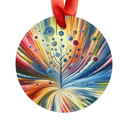 Sustainable Ripple Abstract Acrylic Ornament with Ribbon - ATUH.ART