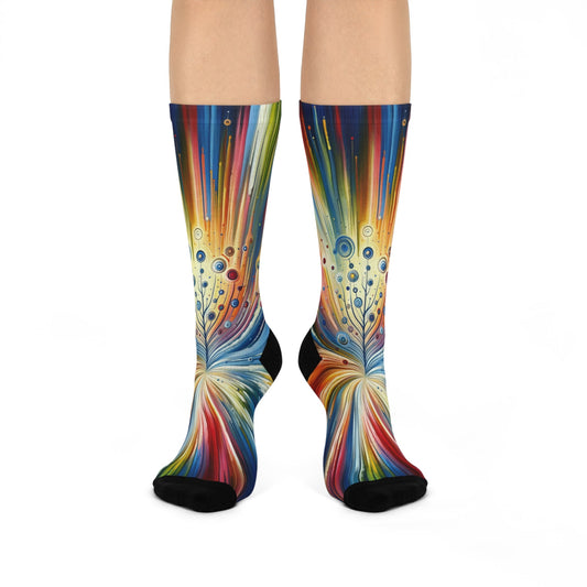 Sustainable Ripple Abstract Cushioned Crew Socks - ATUH.ART