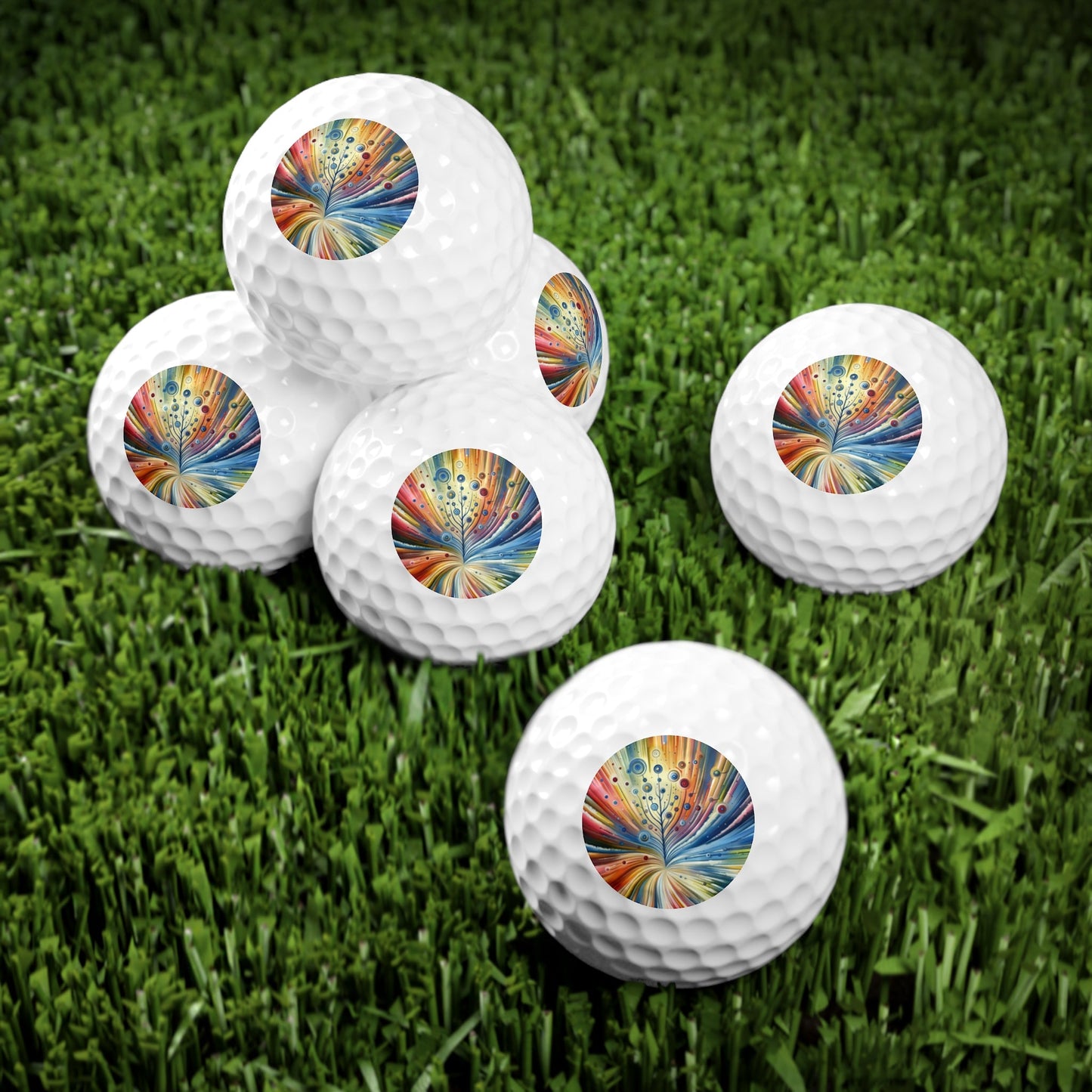 Sustainable Ripple Abstract Golf Balls, 6pcs - ATUH.ART