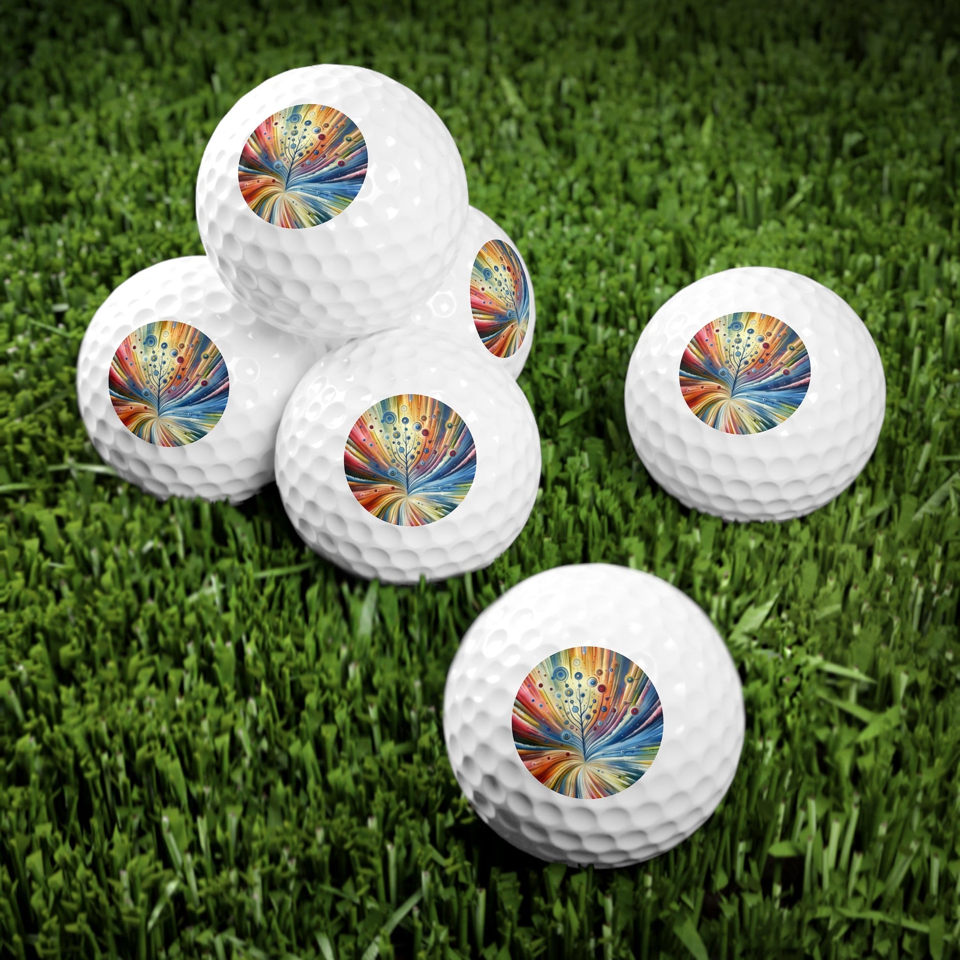 Sustainable Ripple Abstract Golf Balls, 6pcs - ATUH.ART