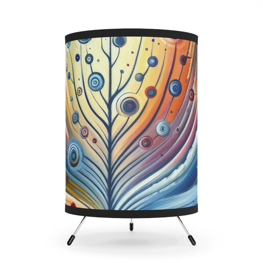 Sustainable Ripple Abstract Tripod Lamp with High-Res Printed Shade, US\CA plug - ATUH.ART