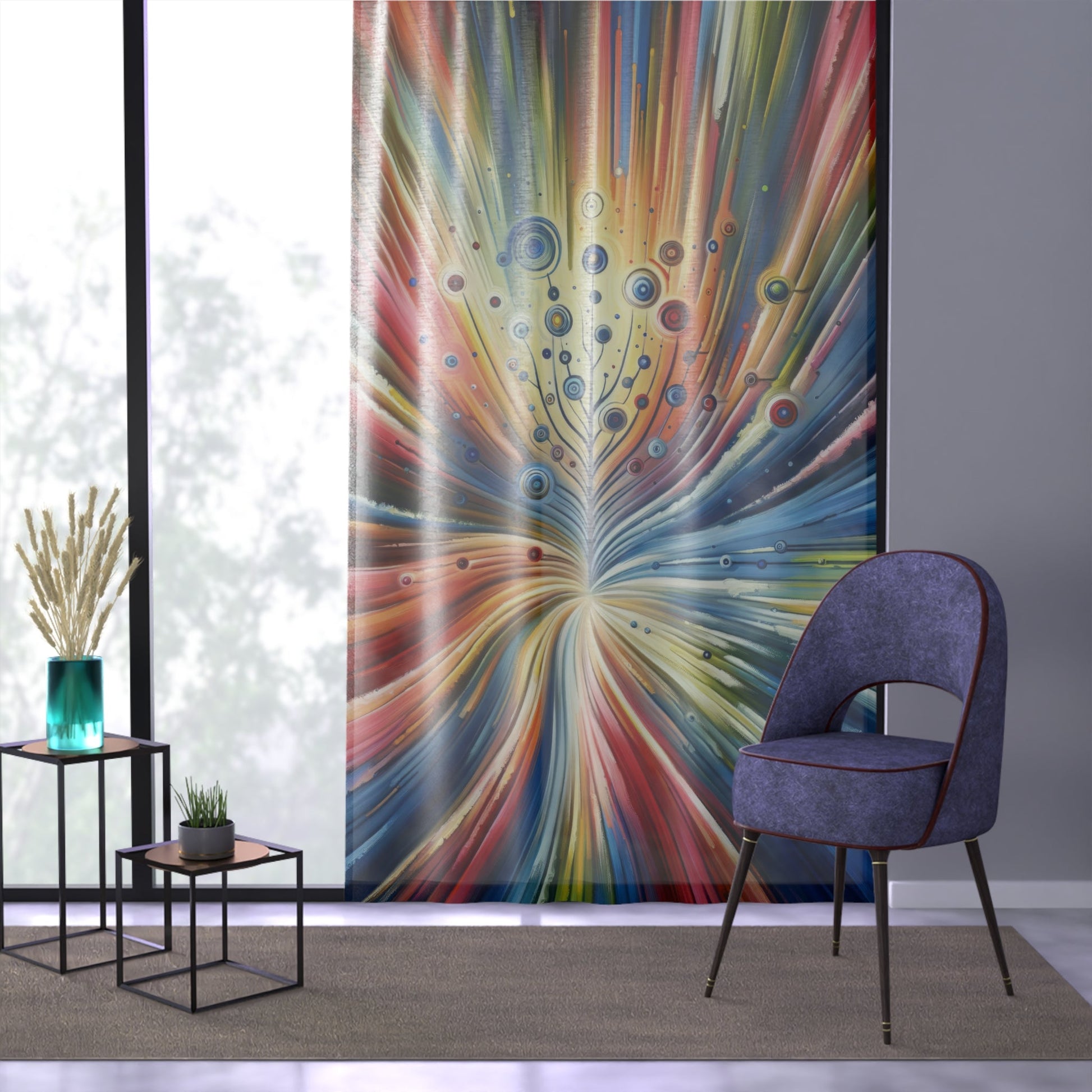 Sustainable Ripple Abstract Window Curtain - ATUH.ART