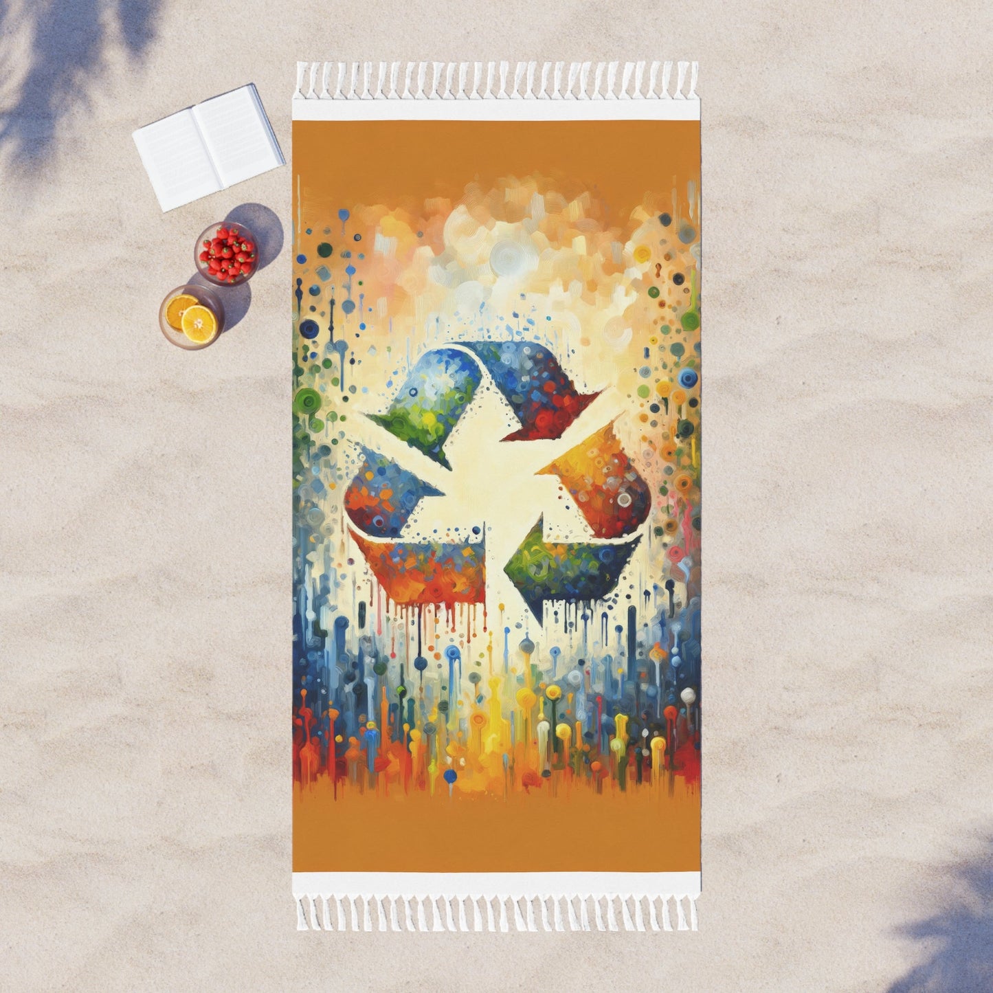 Sustainable Transformation Tachism Boho Beach Cloth - ATUH.ART