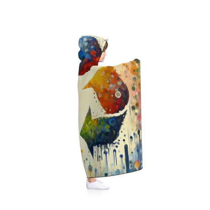 Sustainable Transformation Tachism Hooded Blanket - ATUH.ART