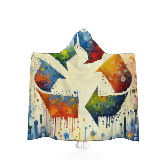 Sustainable Transformation Tachism Hooded Blanket - ATUH.ART