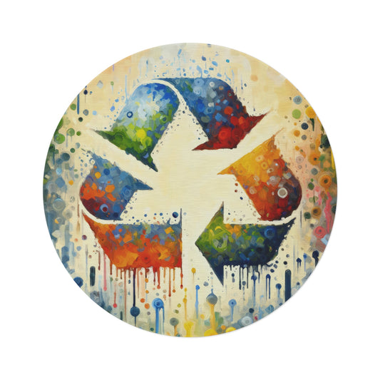 Sustainable Transformation Tachism Round Rug - ATUH.ART