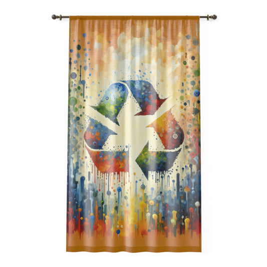 Sustainable Transformation Tachism Window Curtain - ATUH.ART