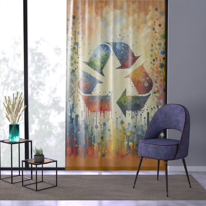 Sustainable Transformation Tachism Window Curtain - ATUH.ART