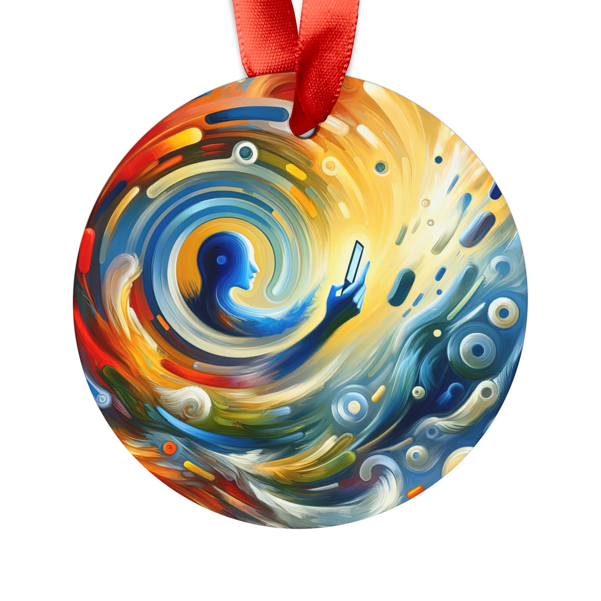 Swipe Connection Tachism Acrylic Ornament with Ribbon - ATUH.ART