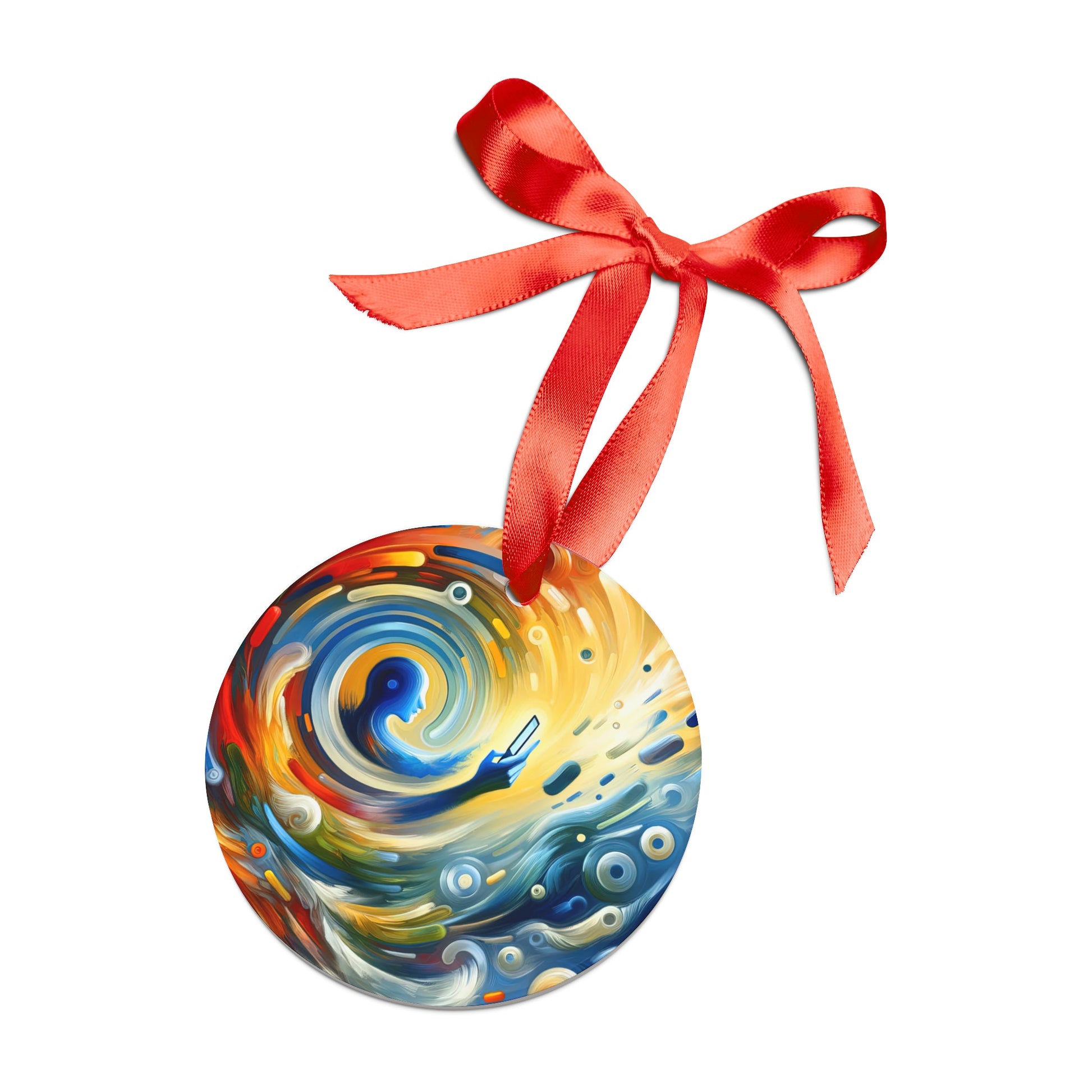 Swipe Connection Tachism Acrylic Ornament with Ribbon - ATUH.ART