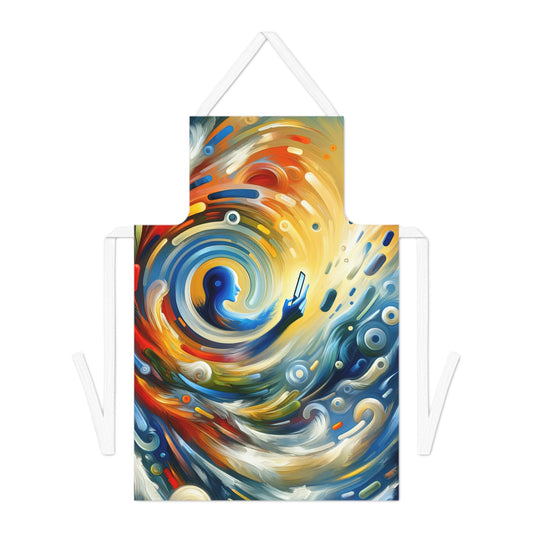 Swipe Connection Tachism Adult Apron (AOP) - ATUH.ART