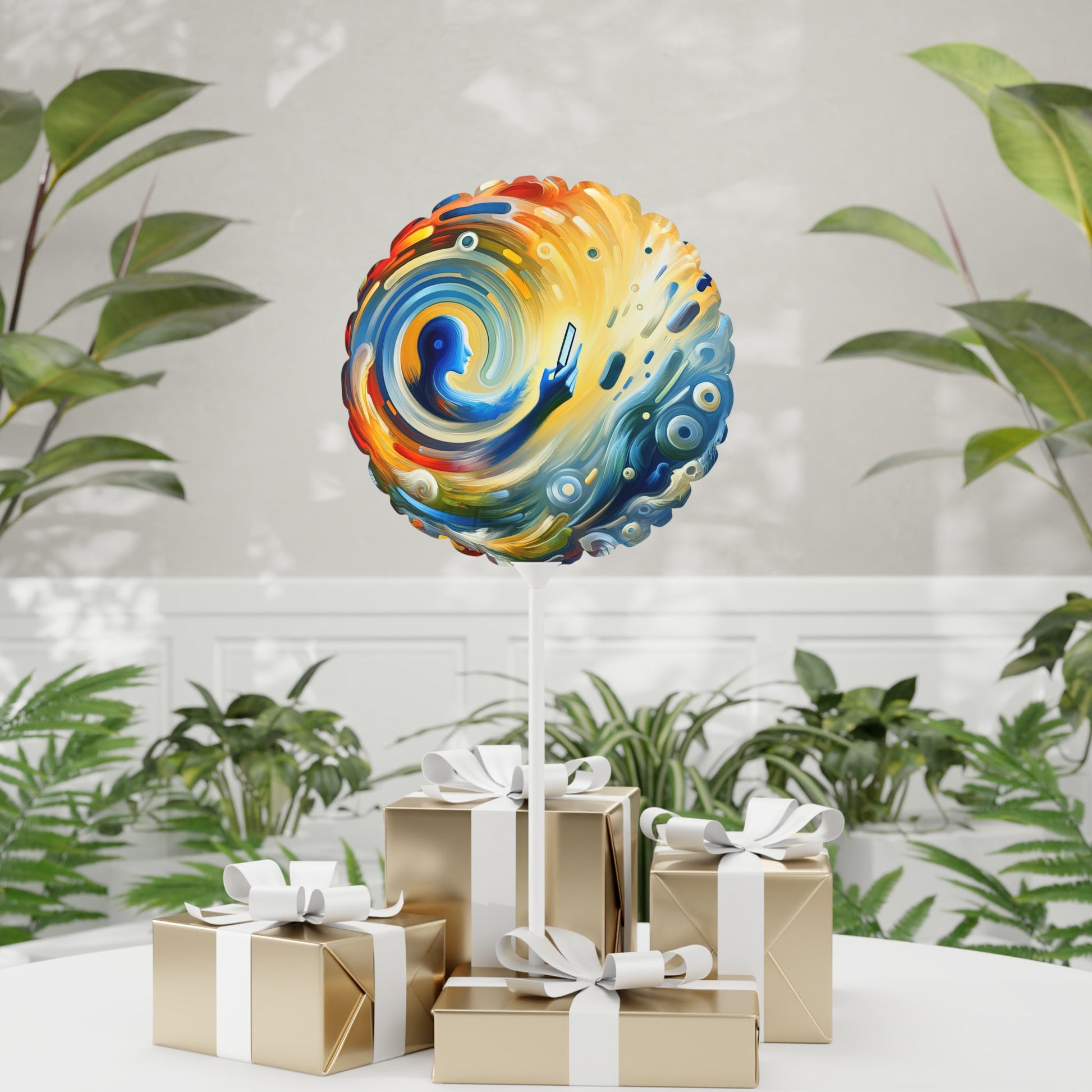 Swipe Connection Tachism Balloon (Round and Heart-shaped), 11" - ATUH.ART