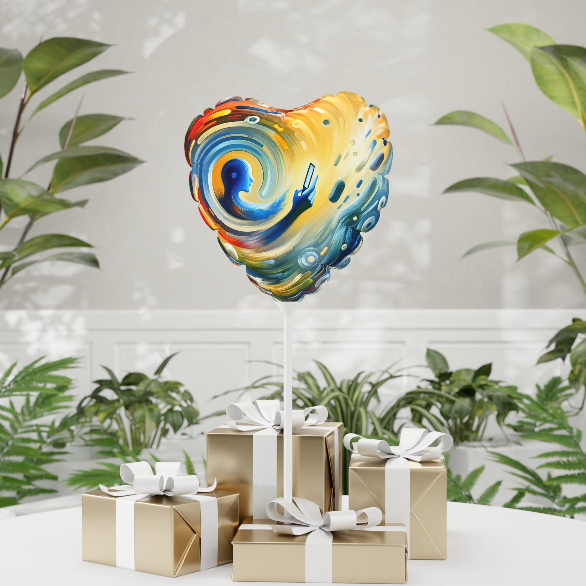 Swipe Connection Tachism Balloon (Round and Heart-shaped), 11" - ATUH.ART