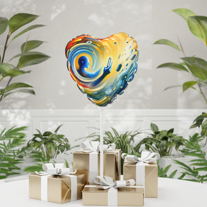 Swipe Connection Tachism Balloon (Round and Heart-shaped), 11" - ATUH.ART