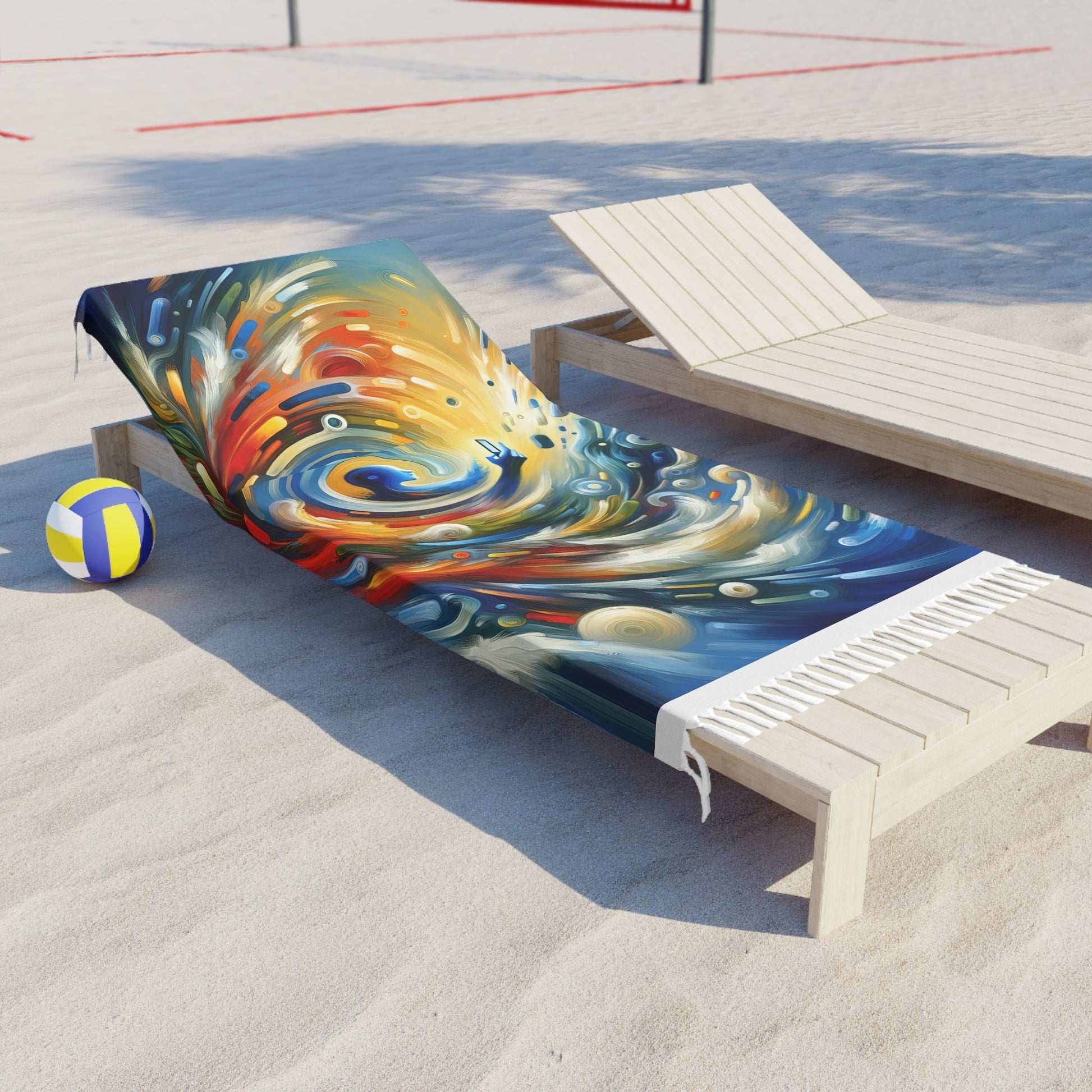 Swipe Connection Tachism Boho Beach Cloth - ATUH.ART