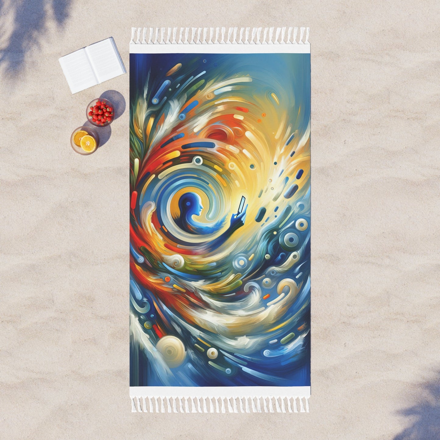 Swipe Connection Tachism Boho Beach Cloth - ATUH.ART