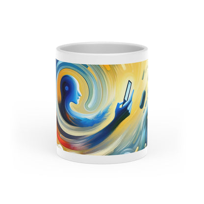 Swipe Connection Tachism Heart-Shaped Mug - ATUH.ART