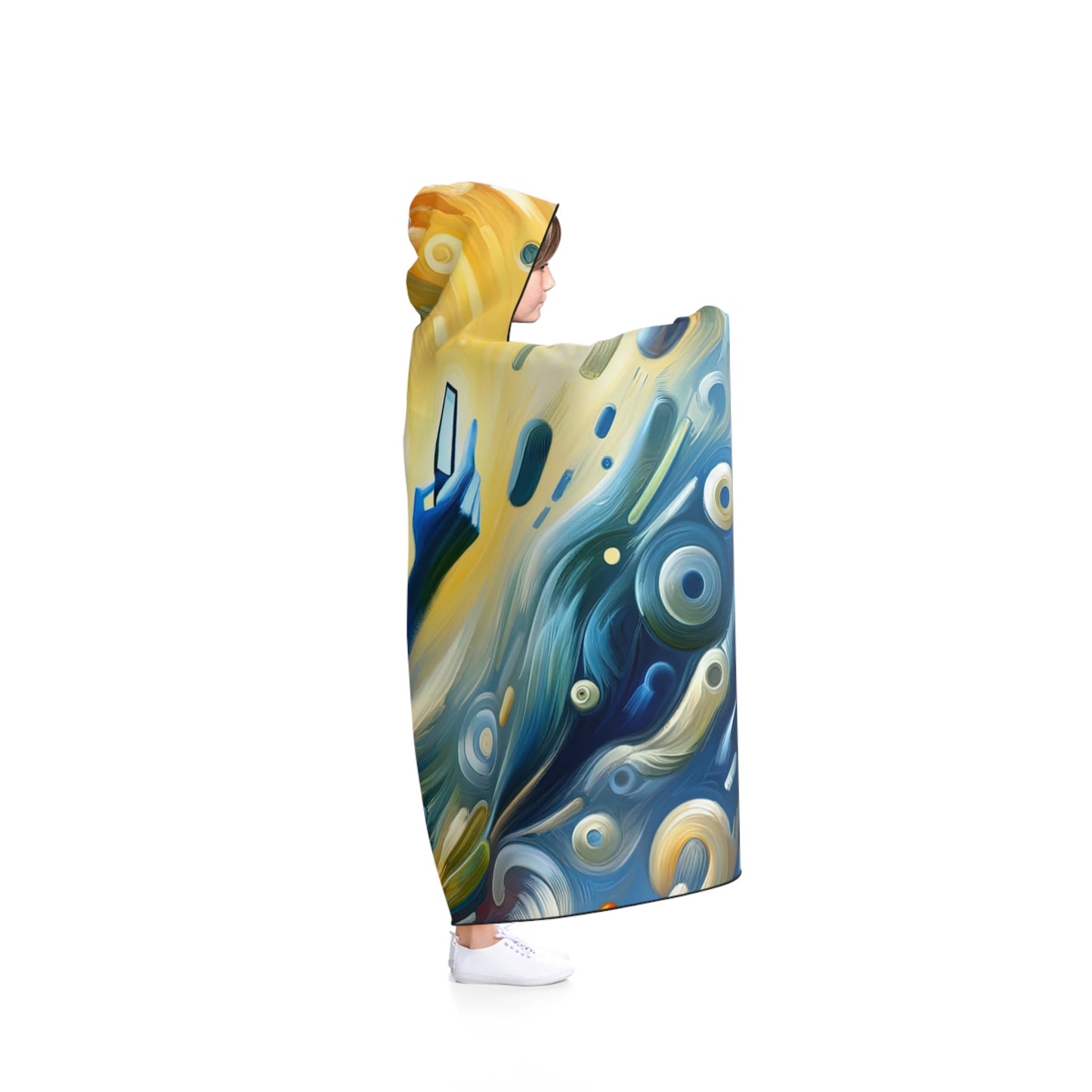 Swipe Connection Tachism Hooded Blanket - ATUH.ART