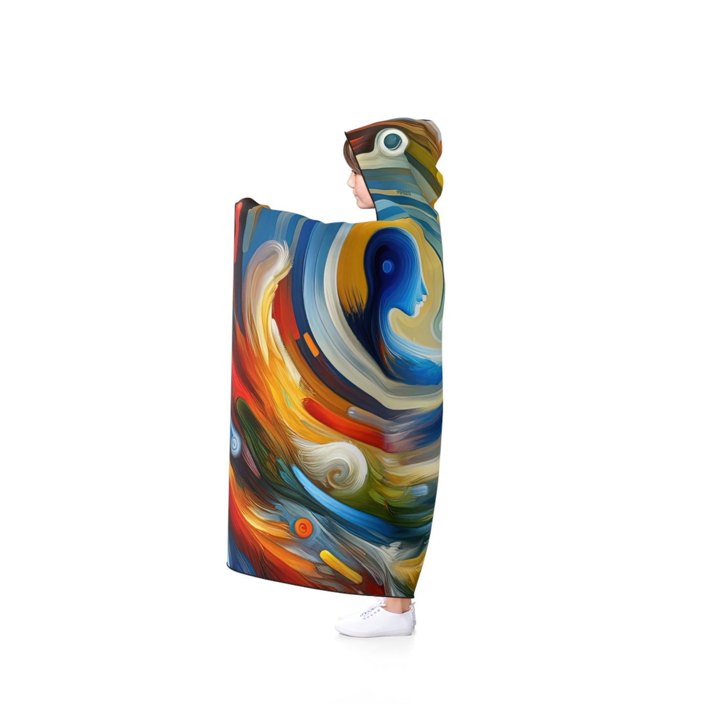 Swipe Connection Tachism Hooded Blanket - ATUH.ART