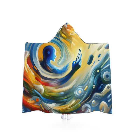 Swipe Connection Tachism Hooded Blanket - ATUH.ART