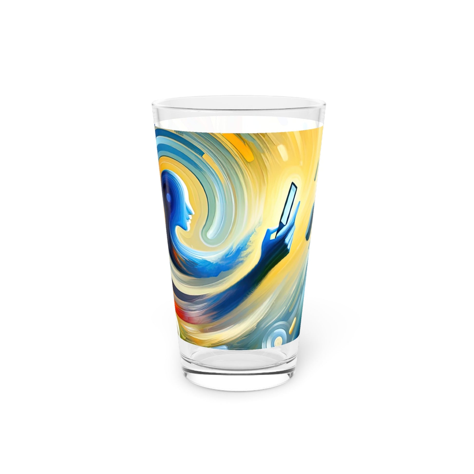 Swipe Connection Tachism Pint Glass, 16oz - ATUH.ART