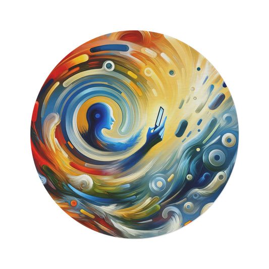 Swipe Connection Tachism Round Rug - ATUH.ART