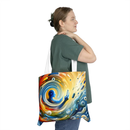 Swipe Connection Tachism Shoulder Tote Bag (AOP) - ATUH.ART