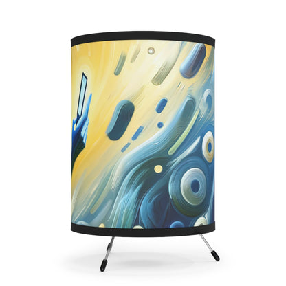 Swipe Connection Tachism Tripod Lamp with High-Res Printed Shade, US\CA plug - ATUH.ART