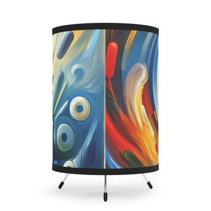 Swipe Connection Tachism Tripod Lamp with High-Res Printed Shade, US\CA plug - ATUH.ART