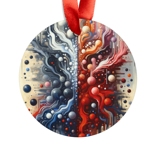 Symbiotic Exchange Abstract Acrylic Ornament with Ribbon - ATUH.ART