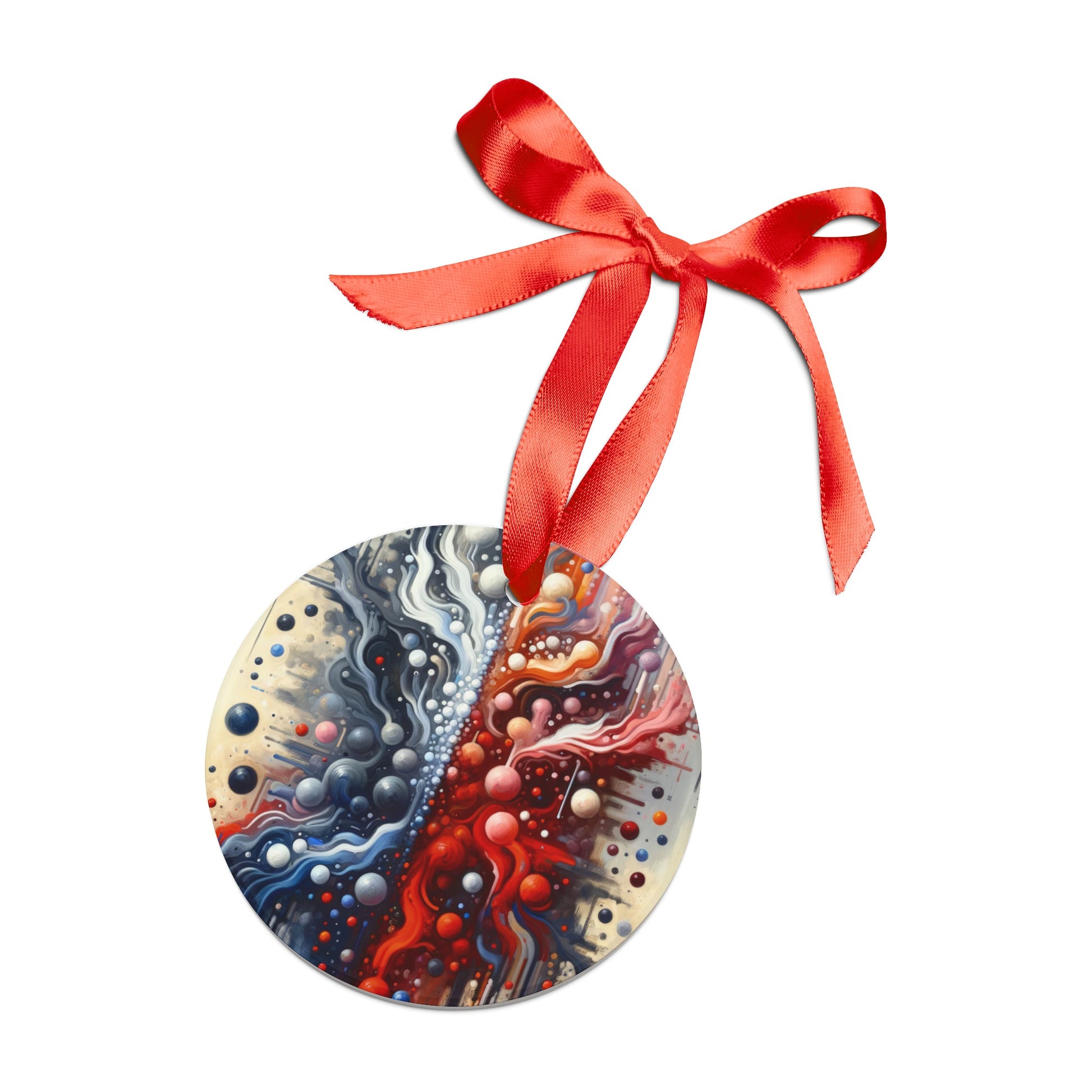Symbiotic Exchange Abstract Acrylic Ornament with Ribbon - ATUH.ART