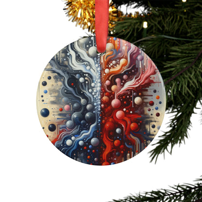 Symbiotic Exchange Abstract Acrylic Ornament with Ribbon - ATUH.ART