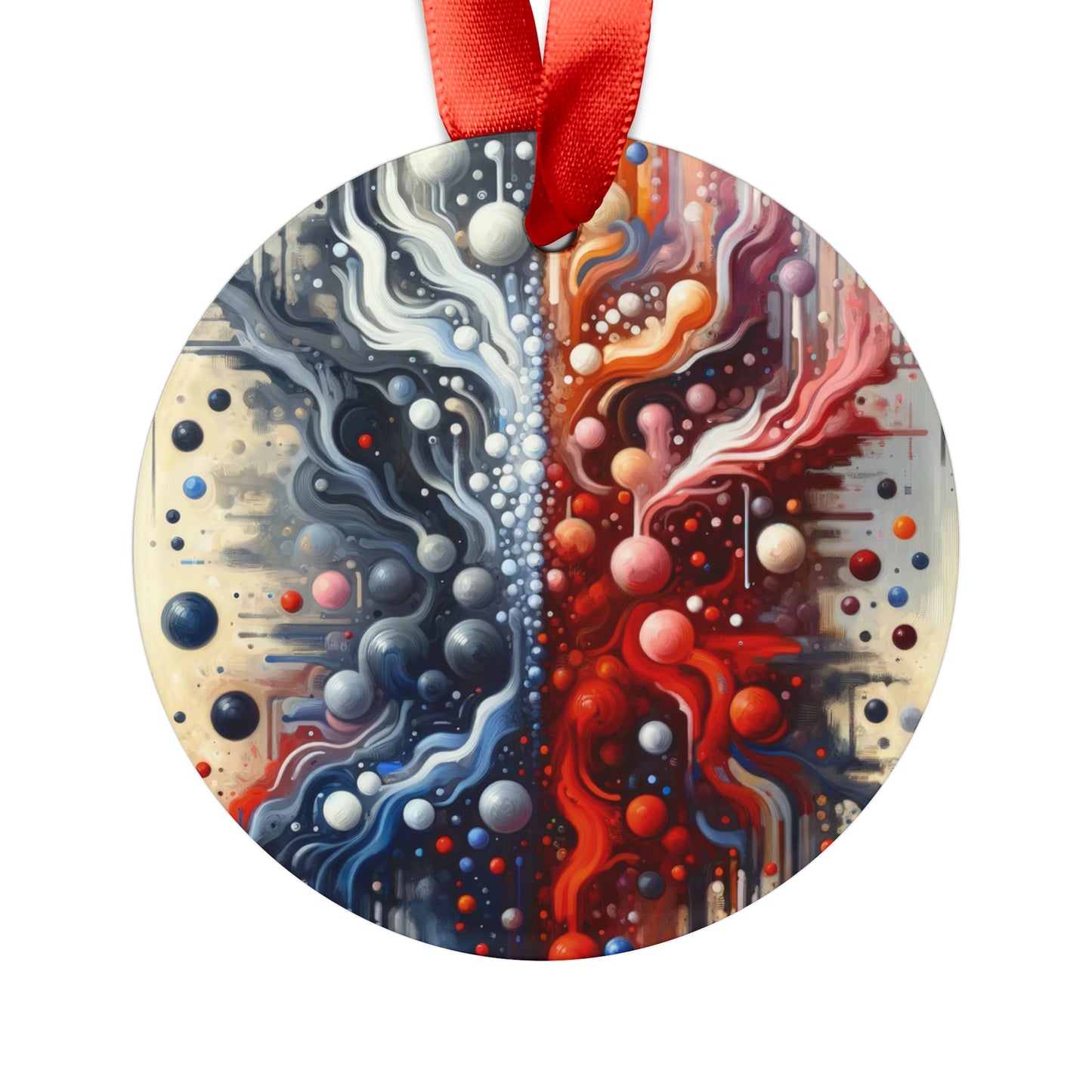 Symbiotic Exchange Abstract Acrylic Ornament with Ribbon - ATUH.ART