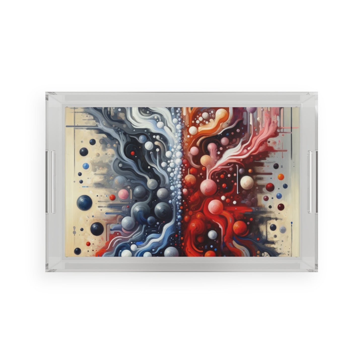 Symbiotic Exchange Abstract Acrylic Serving Tray - ATUH.ART