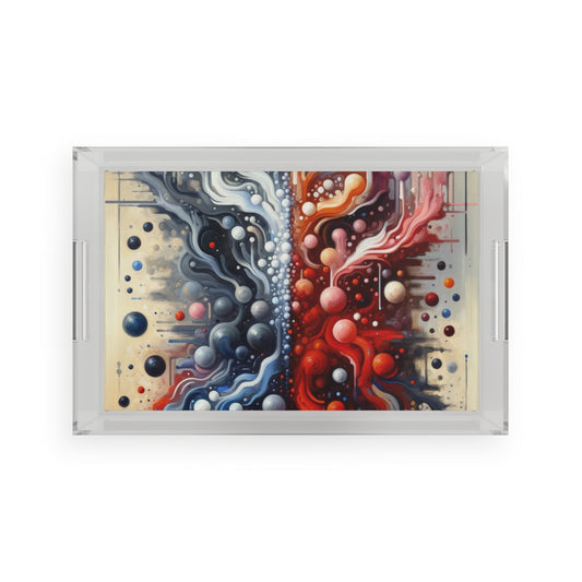 Symbiotic Exchange Abstract Acrylic Serving Tray - ATUH.ART